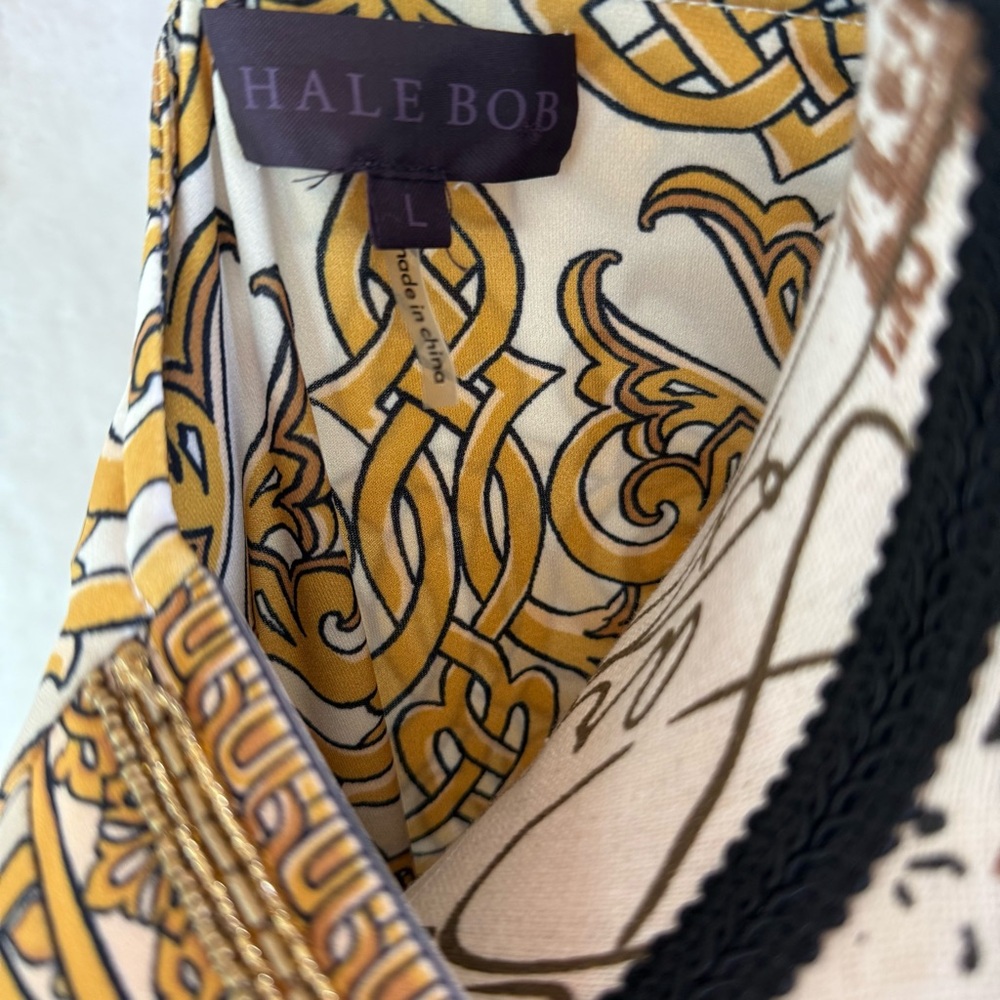 Hale Bob Tunic Beaded Dress Women’s Size Large Gold Pockets NWT - Picture 9 of 9